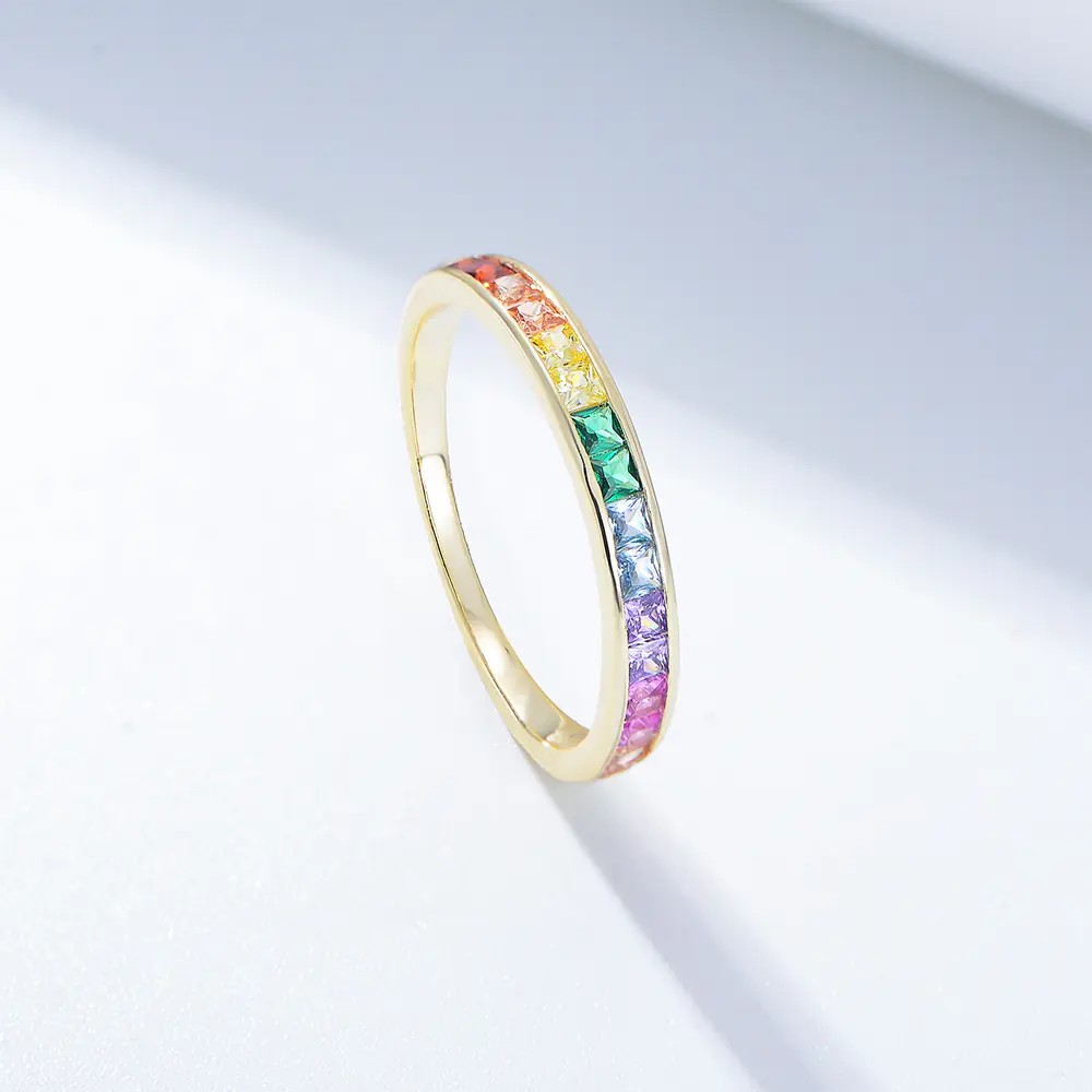 925 Sterling Silver Colored Cubic Zircon Ring Wholesale