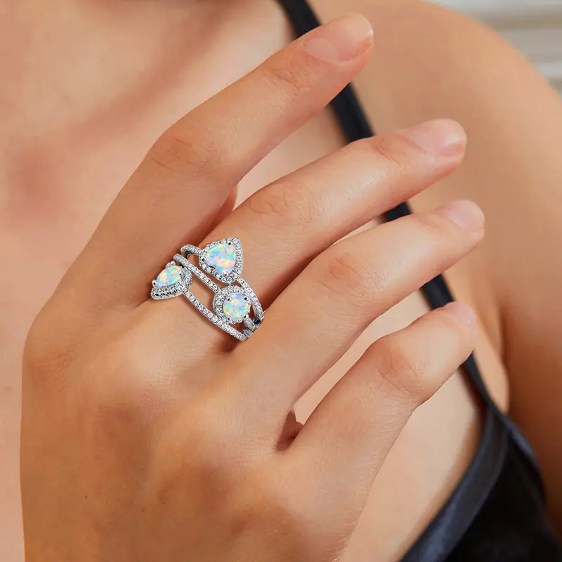 Personality New Brass Opal Ring For Women Wholesale