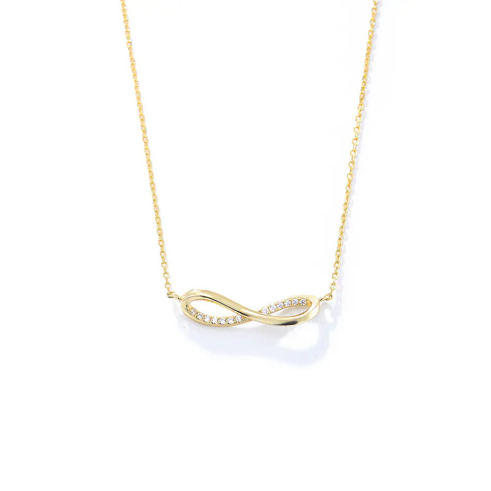 Fashion S925 Sterling Silver CZ Infinity Necklace Factory