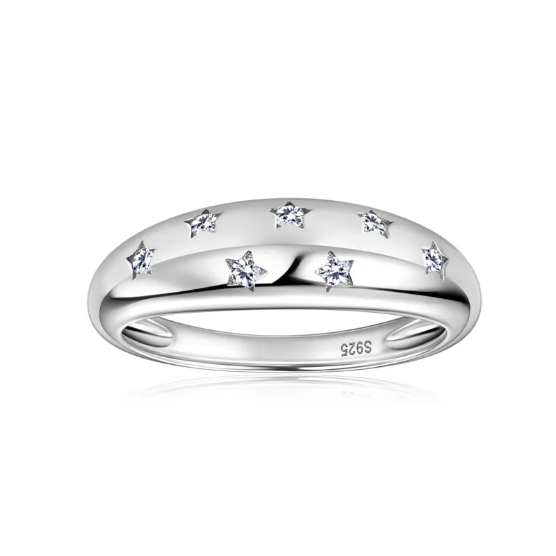 925 silver five-pointed star moissanite ring ODM