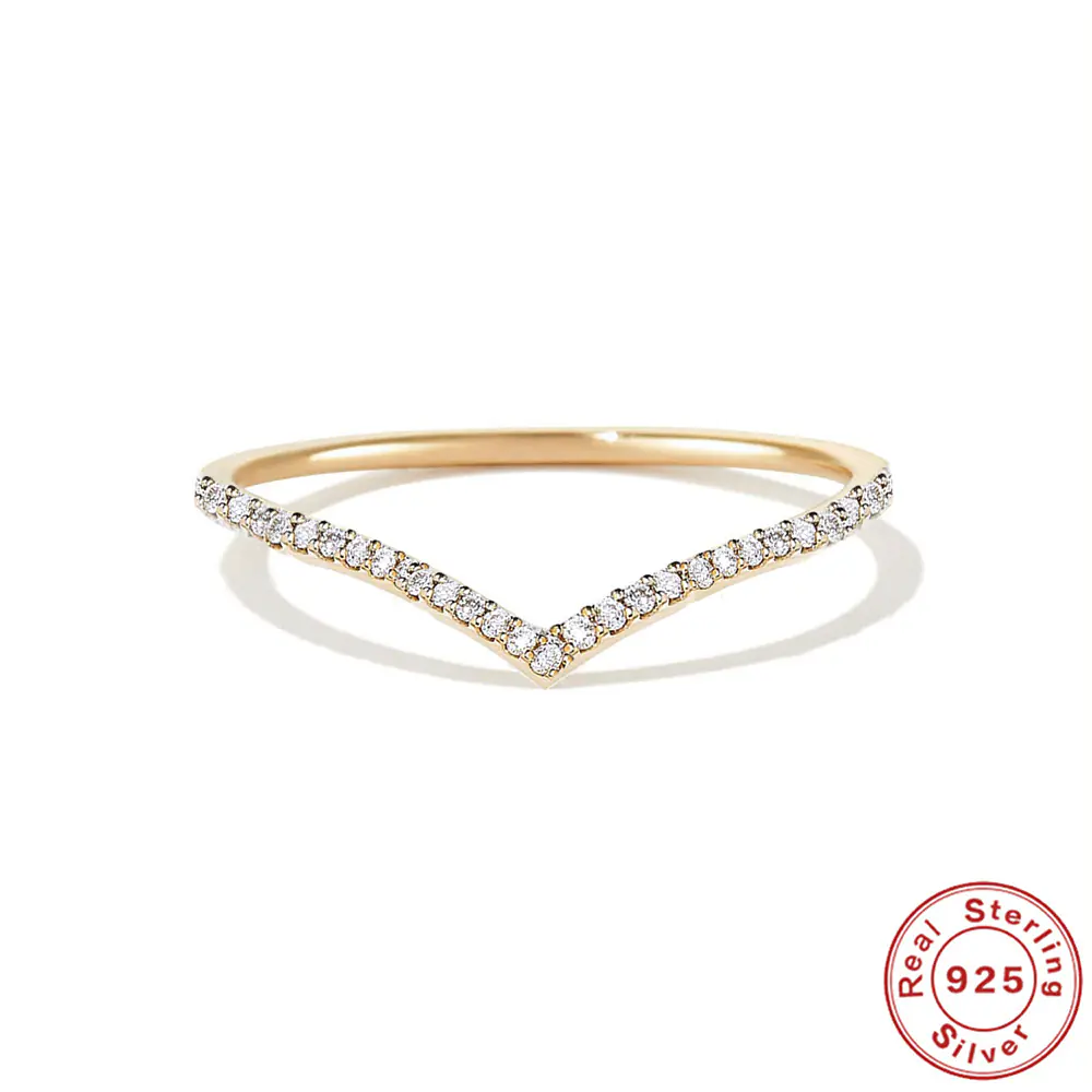 Hot-selling 925 Sterling Silver Moissanite V Ring ODM