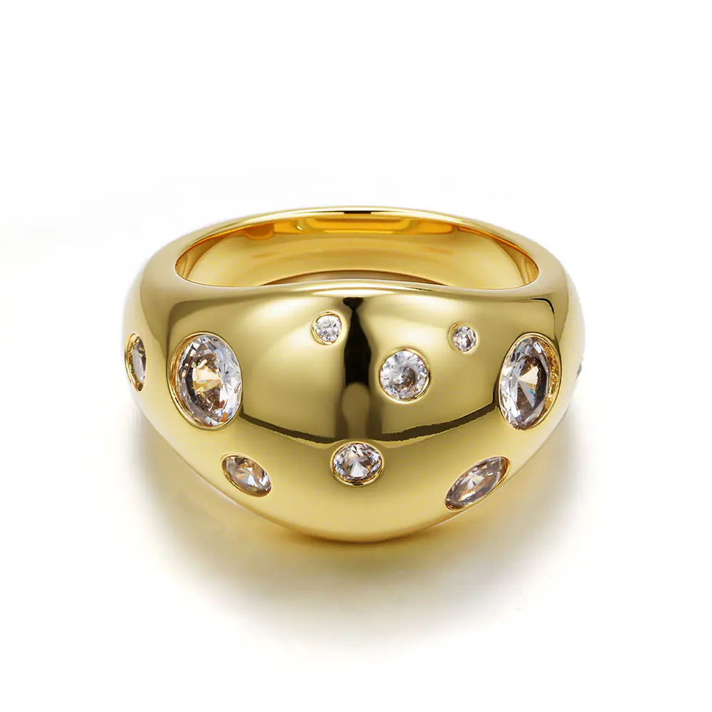 Plated Rainbow Diamond Dome Star Ring Wholesale