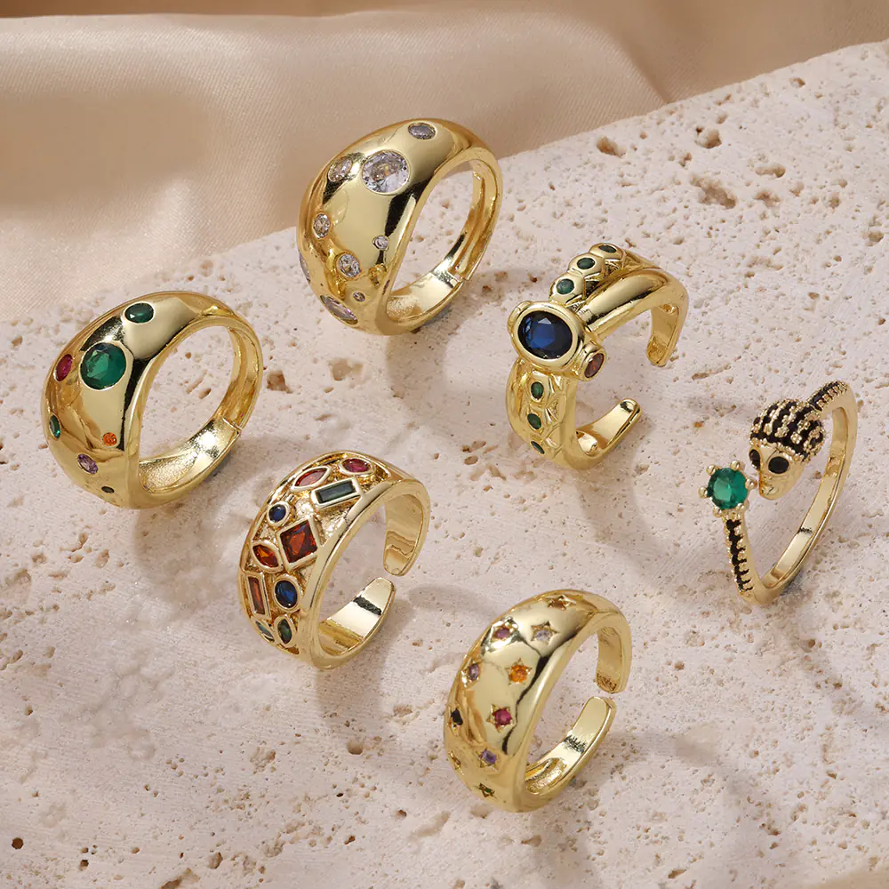 Brass 10mm Clorful Star Chunky Opening Ring Factory