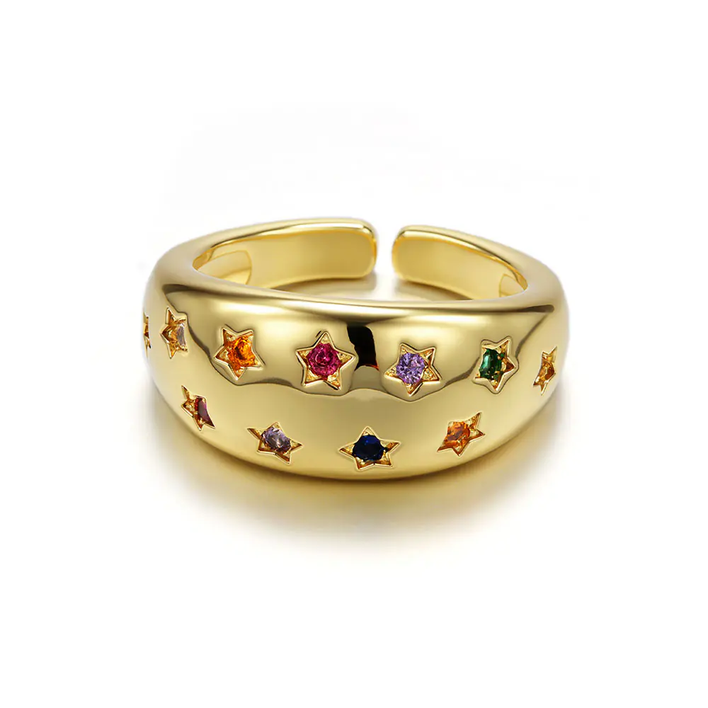 Brass 10mm Clorful Star Chunky Opening Ring Factory
