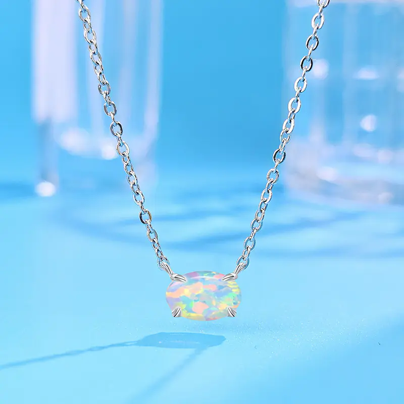 Hot selling Opal Brass Chain Necklace Wholesale
