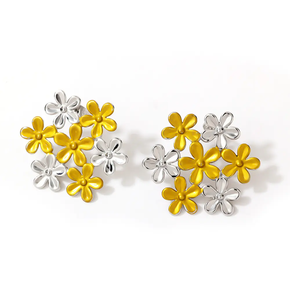 Fashionable Snowflake Stainless Steel Earrings Factory