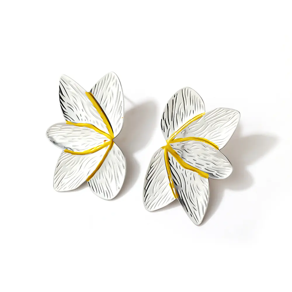 Fashion Stainless Steel Flower Non-fading Unique Earring Wholesale