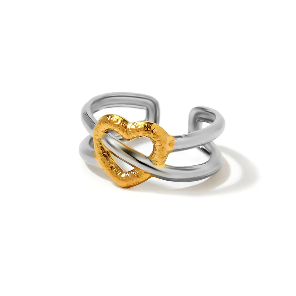Stainless Steel Gold And Silver Adjustable Ring Bulk