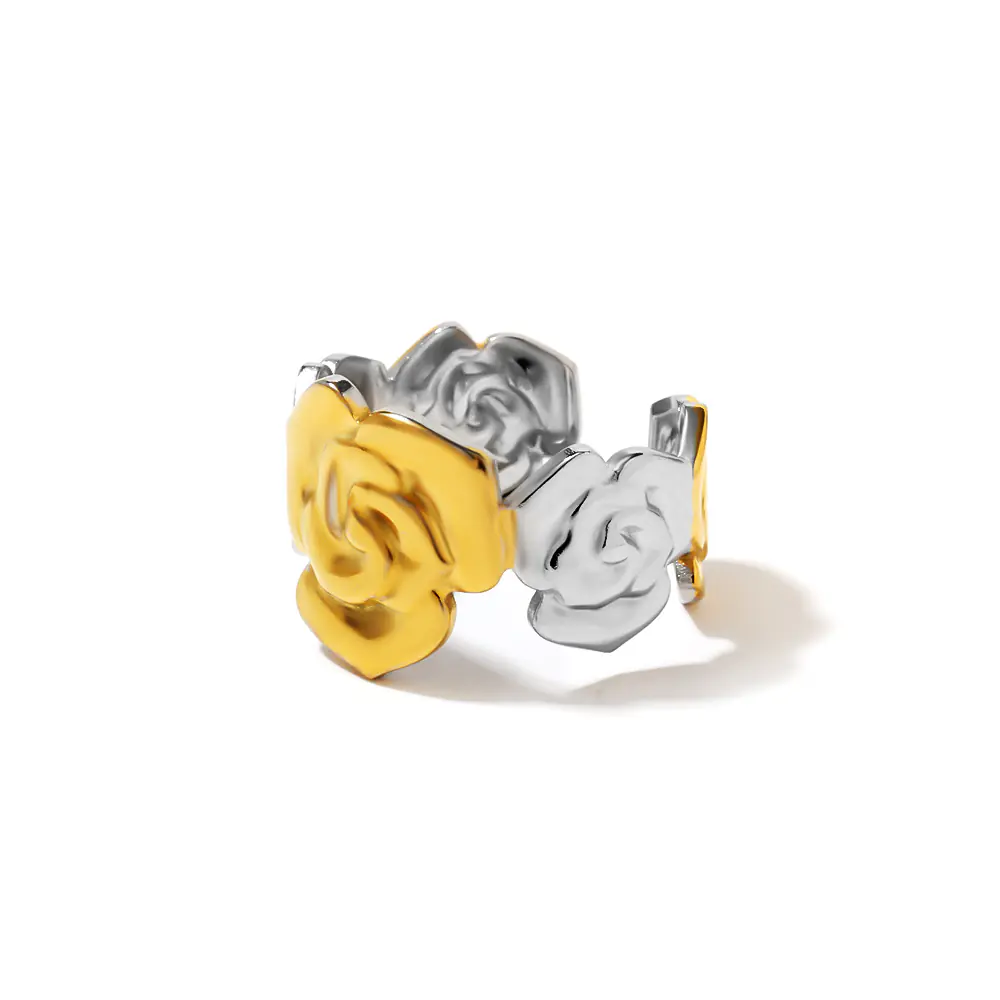 Adjustable Stainless Steel Rose Ring Gold Wholesale