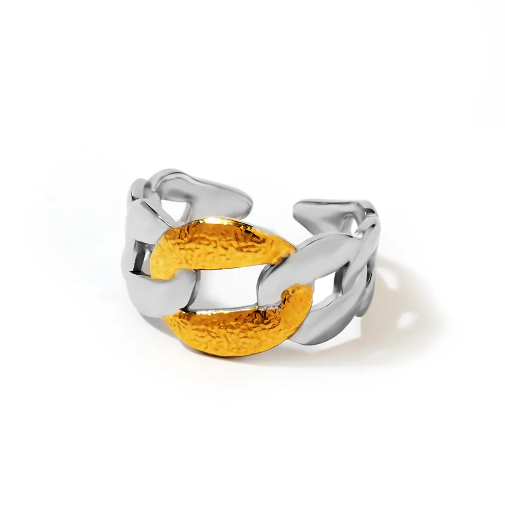 Stainless Steel Chain Two-Tone Ring Wholesale