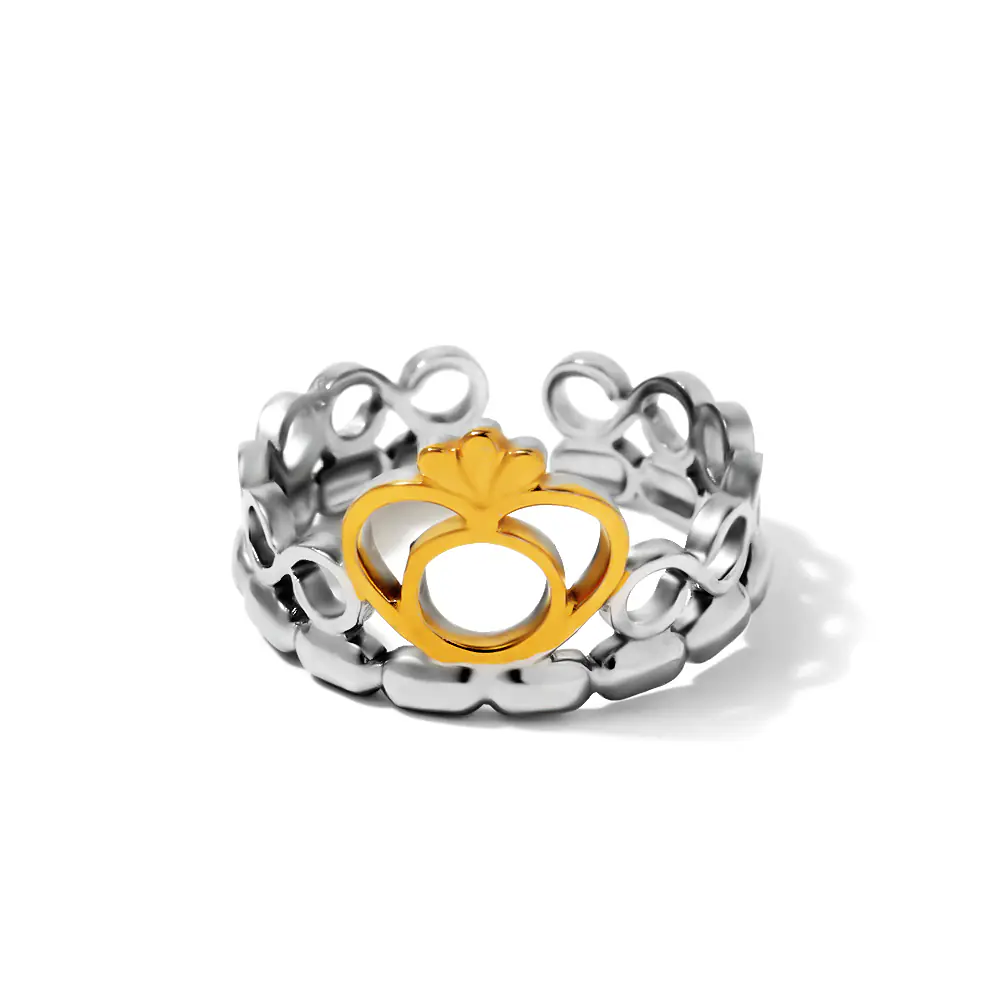 New Stainless Steel Crown Adjustable Ring Manufacture