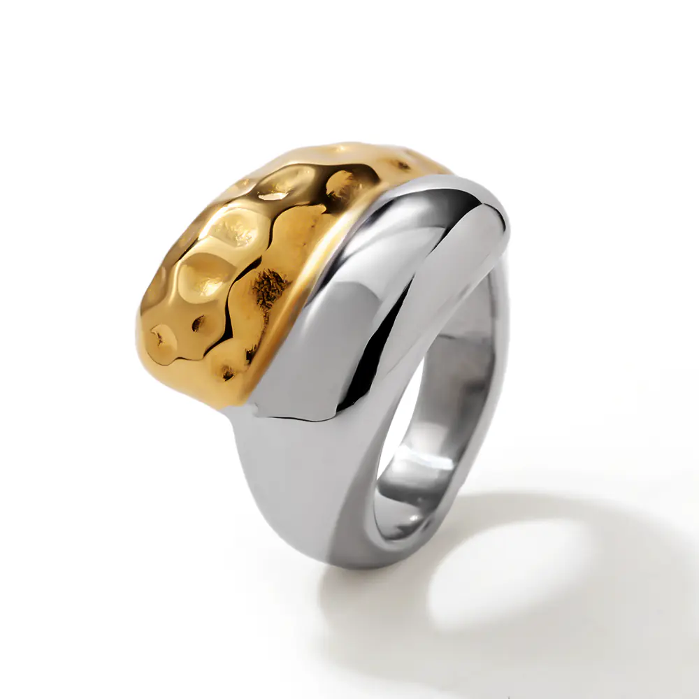 Hammered Snake Stainless Steel Ring Wholesale