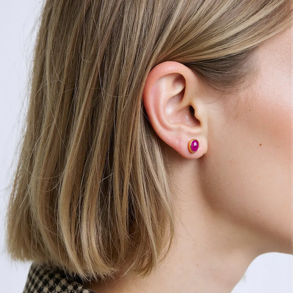 925 Silver Gold Colored CZ Stud Customized Bulk